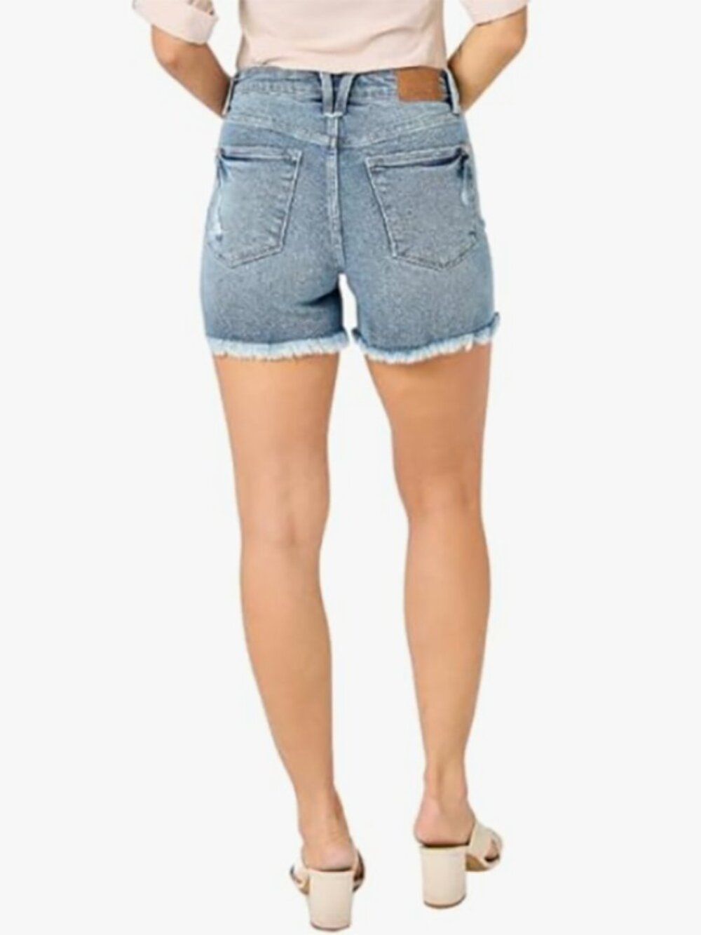 Judy Blue High Waist Button Fly Destroy Shorts - Picture 3 of 4